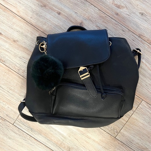 Black Nasty Gal Faux Leather Mini Backpack - Picture 1 of 5